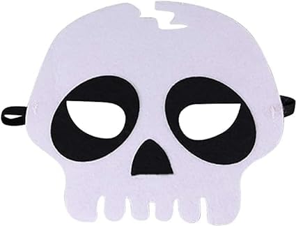 1Pc White Skeleton Pumpkin Eye Mask Halloween Scary Face Mask, Comfortable Breathable Felt Cartoon Halloween Costumes Accessions Fun Halloweens Party Face Mask?Dressing Up and Costumes