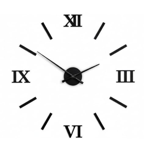 Image of cozyloom DIY 3D Wall Clock for Living Room Decor | Large Analog Roman Number Wall Clock with Minimalist Design | Stylish Decorative Wall Watch for Bedroom, Office, Hallway & Home Decoration