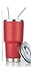 30oz Tumbler Stainless Steel Double Wall Vacuum Insulated Mug with Straw and Lid, Cleaning Brush for Cold and Hot Beverages (30oz Red)