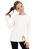 Soneven Thermo Pullover Weiß Mädchen Warm Unterhemden Jungen Long Sleeve Kinder Sport Langarmshirts M