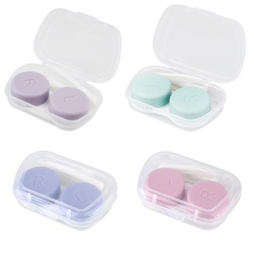 DNDGDLUA Lot de 4 étuis portable pour lentilles de contact - Boîte de rangement incluse, Taille unique