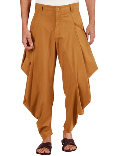 PASLTER Mens Harem Pants Cotton Yoga Casual Pleated Hippie Aladdin Summer Pants