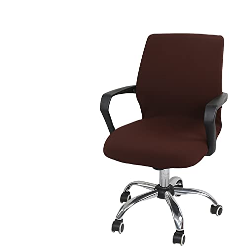 Funda para silla de oficina grande, tejido elástico y lavable café 2