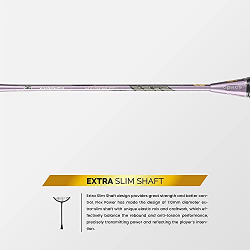 Image of Apacs Z-Ziggler (Unstrung, 38 LBS Max Tension) 6.4mm Slim Shaft | Made in Vietnam | 100% Japanese Graphite Badminton Racket with Free Full Cover | G2-4 1 /8 inches (Purple)