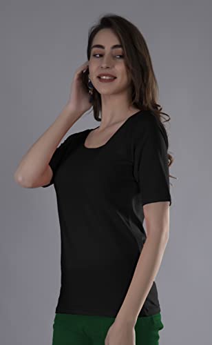 Image of A5016 Women's Scoop Neck Elbow Sleeve T-Shirt for Women
