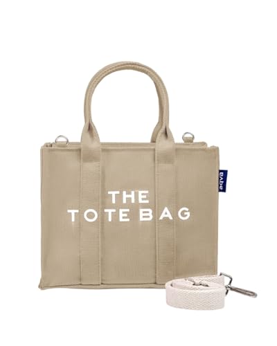 AQVA Small Tote Bag for Women | 100% Cotton Dobby Handbag with in...