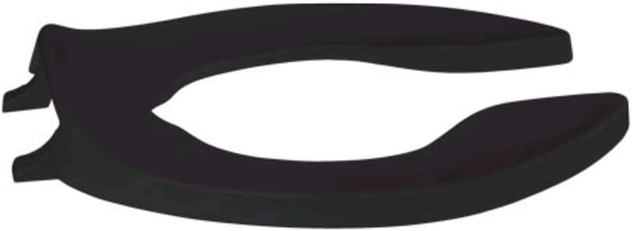 Centoco Black Toilet Seat Elongated, Toilet Seat Cover, Open Front No Cover, Extra Heavy Duty Commercial, Stainless Steel Hinges, Plastic, Made in the USA, 1500STSCC-407