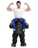 HSCTEK Inflatable Gorilla Costume Adult Men Women, Blow up Ride on Animal Cosplay Teen, Riding Halloween Rider Clothes Plus