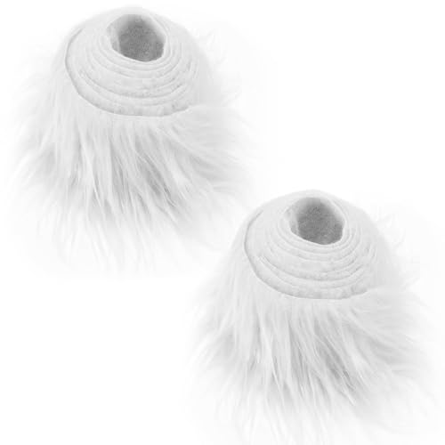 2 Stück Kunstfell Band, 2x60 Zoll Kunstleder Plüsch Weiß, Furry...