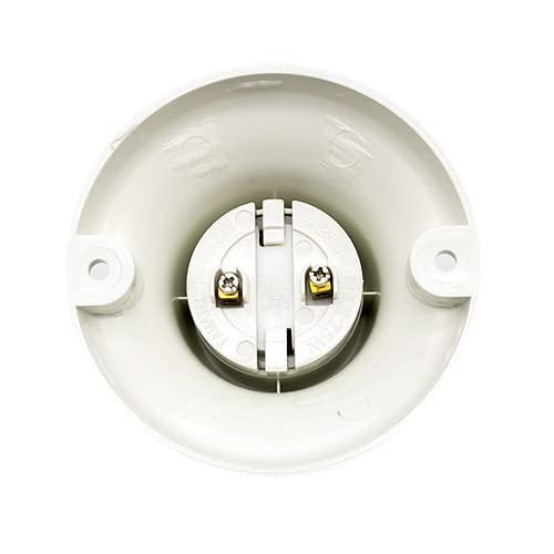 CABLEPELADO Portalámparas E27 zócalo recto | Soporte de lámpara para pared | base apliques portalámparas | casquillo E27 | 4A 250V | Fácil de instalar | Blanco