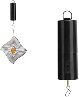 Keenso Hanging Black Rotating Motor Wind Spinner Motor Mobile Battery Operated Motor Multi-Purposes Rotatable Hook for Garden Decoration Accessory Supplies