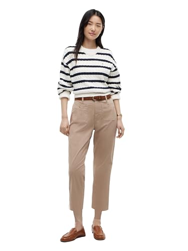 Image of Tommy Hilfiger Women's Twill Straight Chino Pants with Stretch Mid Rise Ankle Pants