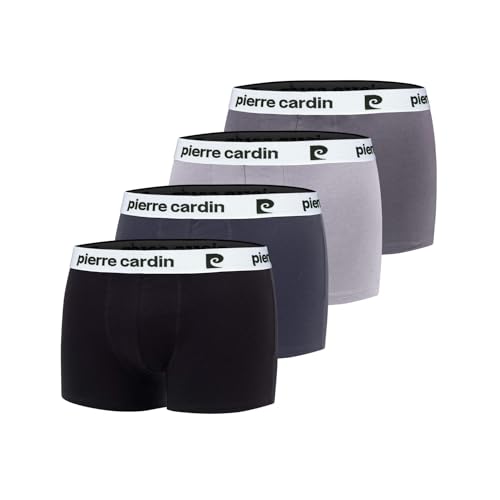 Pierre Cardin Boxer PC/1/BC/PK4 Ropa Interior de Hombres, Gris/Bleu/Noir/Blanc, L (Pack de 4)