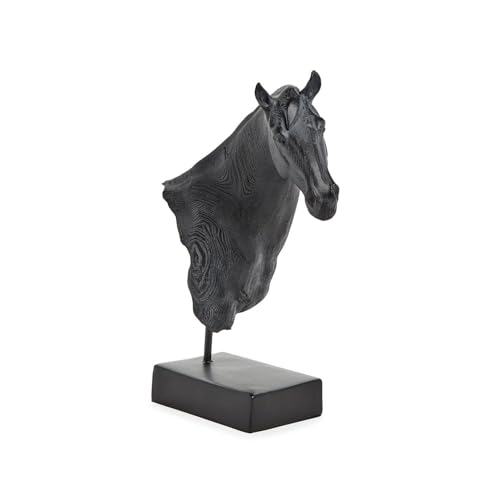 Escultura Decorativa Busto de Caballo con Base de Madera miniatura 4