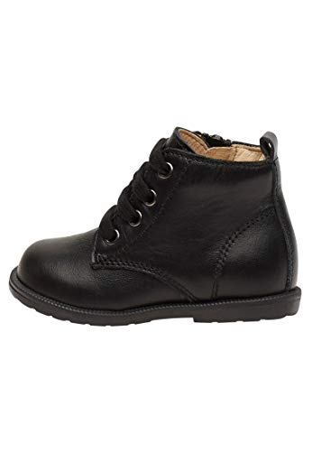 Falcotto Botines de piel de becerro con cremallera y cordones, Negro 19