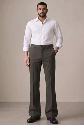 Image of Men's Trendy Bootcut Trousers - Modern Flared Fit | Premium Formal Pants