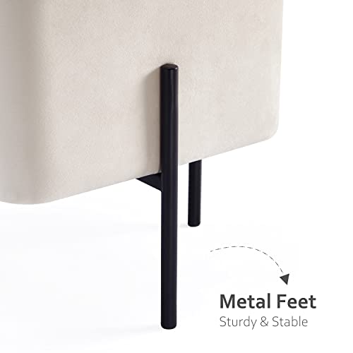 Get Set Style Vanity Stool Chair, Vanity Stool For Makeup Room, Modern Velvet Rectangular Foot Stools Ottoman With Metal Legs, Small Side Table, Extra Seating For Living Room Entryway Office #TOP4