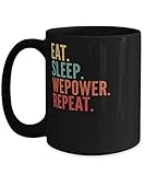 Wepower Crypto, Eat Sleep Wepower Repeat Mug 15oz, black