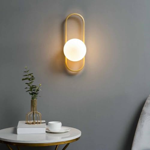 Lámpara de pared de vidrio nórdico con sofisticado acabado dorado 3