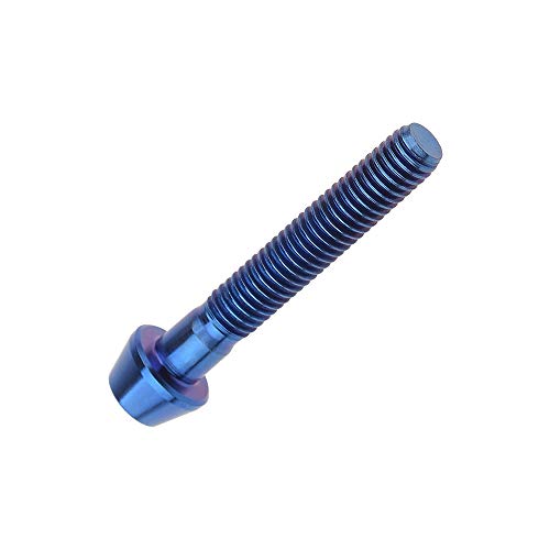 Image of Titanium Ti Bolt M5x9 16 18 20 25 30 35 40 45 50 55 60mm Tapered Head Screws Pack of 4 (M5x30mm, Blue)