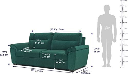 Image of Wakefit Sofa Set | 3 Year Warranty | Sofa 3 Seater, 3 Seater Sofa for Living Room, Wooden Sofa Set, Couch Sofa for Living Room, Sofa for Living Room - Lounger(Malphino : Malibu Green)