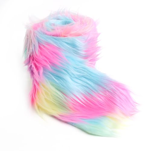 Shaggy Plush Faux Fur Fabric Precut Strips Rainbow Fur Fluffy