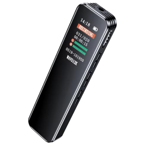 Kissmii Grabadora de Voz Digital, Bolígrafo, Reproductor de MP3 Portátil, Grabadora de Audio con Grabación de 512 Kbps para Entrevistas de Trabajo