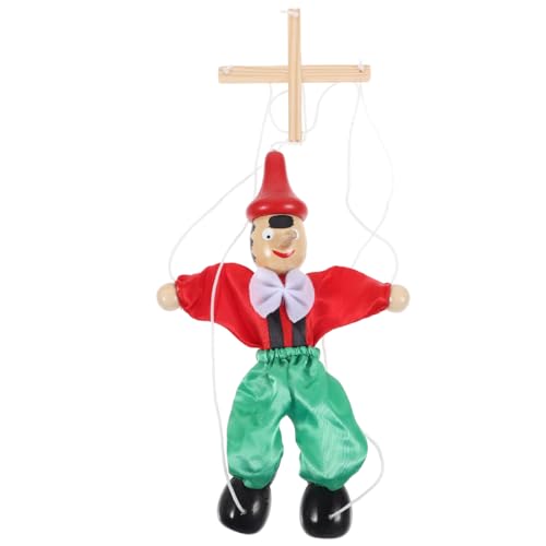 Marionnette À Fil en Bois - Jouet Interactif pour Enfants, Spectacle De Marionnettes, Artisanat Fait Main, DéCoration Et Collection, 24 Cm