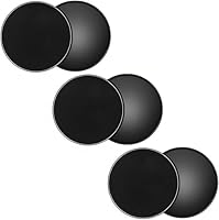 Tuokay, 6er Doppelseitige Gliding Discs, Fitness Disc Slides für Fitnessstudio, Zuhause, Yoga, Pilates, für Teppich, Fliesen, Laminat, Holzboden (Schwarz)