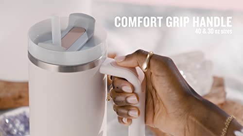 Caneca térmica de 1,134 g Quencher H2.0 para viagem com alça, tampa deslizante 2 em 1, canudo reutil