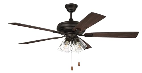 Craftmade 52' Eos 4 Light Ceiling Fan in Espresso Finish with Reversible Espresso/Walnut Blades
