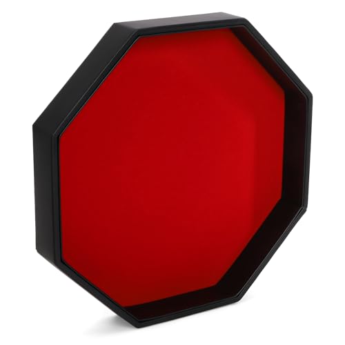 Noamus Large Dice Rolling Tray, 11.5 Inches Octagon Dices Tray, Felt Lined PU Leather Dice Storage Holder, Velvet Table Games Box for RPG DND, Jewelry, Christmas Holiday Party Accessories (Red) by Noamus - Image 4