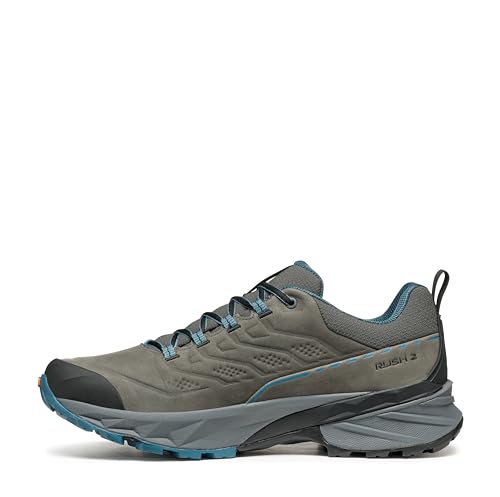 SCARPA Men's Rush 2 Pro GTX Waterproof Gore-Tex Hiking Shoes - Titanium/Ocean - 9.5-10 Men/10.5-11 Women