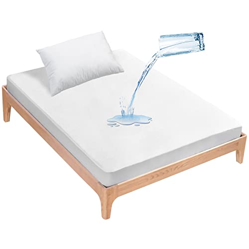 Protector de colchón de 90 x 180 cm, Resistente al Agua, con Funda de Almohada de 74 x 48 cm, Transpirable, antiácaros, Protector de colchón, Protector de incontinencia e higiénico…
