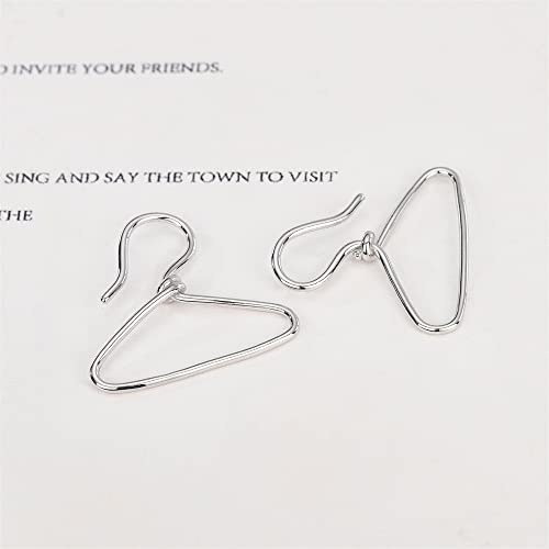 Minimalist Hanger Shape Dangle Stud Earrings For Women Girls 925 Sterling Silver Hypoallergenic Handmade Lightweight Piercing Drop Studs Earring Unique Statement Jewelry Gifts For Friends #TOP3