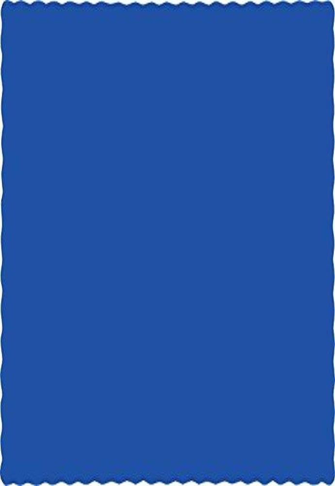 Creative Converting 863147B Paper Scalloped Edges Placemats, 10" x 14", Cobalt