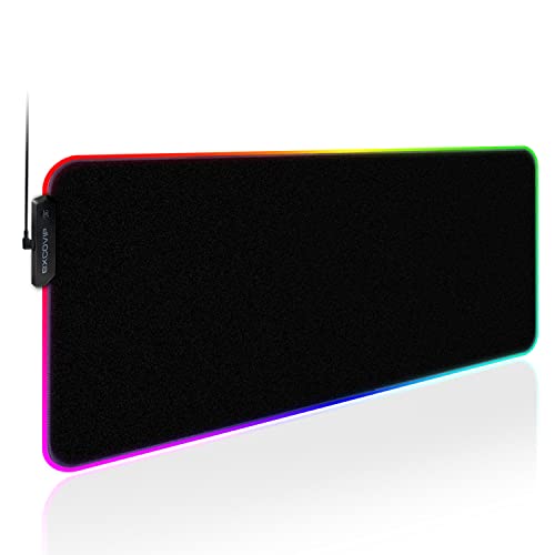 EXCOVIP Alfombrillas ratón con led RGB Gaming Light Mouse Pad Gamer montaña Protector Escritorio tapete de Raton XXL Grande Ordenador extendida Escritorio Cover