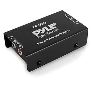 Pyle Preamplificatore Phono, Amplificatore Audio Stereo Mini con RCA, Bassa Rumorosità, Alimentato da Adattatore 12V DC - Nero