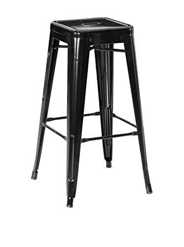 lo+demoda Hight Ural H76 Taburete, Acero, Negro, 80x80x76 cm, 2 Unidades