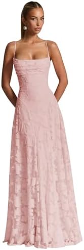 Long Floral Bridesmaid Dresses Cowl Neck Lace Prom Dress Maxi A L...