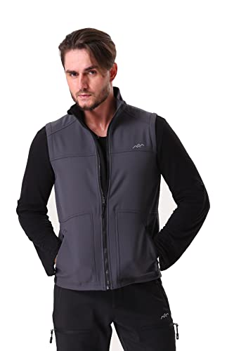 TRAILSIDE SUPPLY CO.Men's Softshell Vest Fleece-Lined Windproof Sleeveless Jacket for Golf, Travel