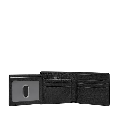 Image of Fossil Men's Wallet, Huntington Leather Bifold Flip ID Wallet for Men, Medium Black