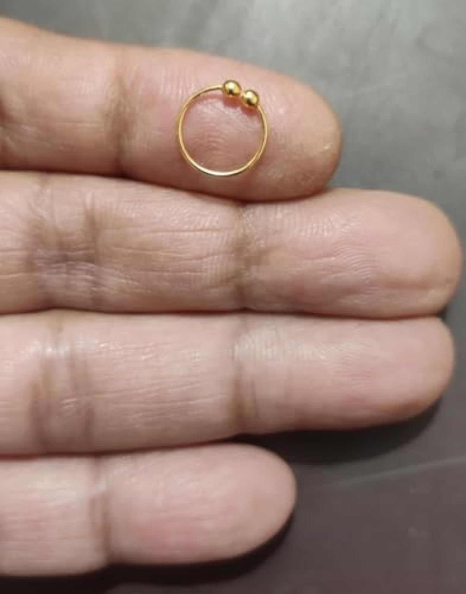 Gold-Plated Nose Ring with Beads