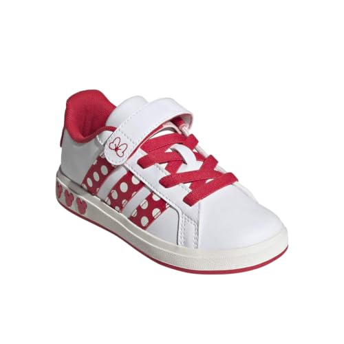 adidas Unisex-Kids Disney Grand Court Elastic Lace & Strap, WhitePureRubyOffWhite, 2.5 by adidas - Used condition - Image 2