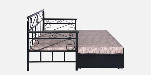 Image of 3 Seater Metal Sofa Cum Bed with Hydraulic Storage | Single Size Sofa Cuma Bed | 3 Seater Sofa Set, Metal Sofa Set for Living Room (Multi & Black, Queen Size (76 x 60))
