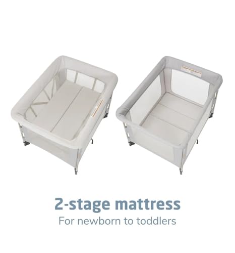 Image of Maxi-COSI Swift Baby Playard with Mat, Baby Playpen, Play Yard with Bassinet, Portable Playpen for Babies and Toddlers, Onyx Sand