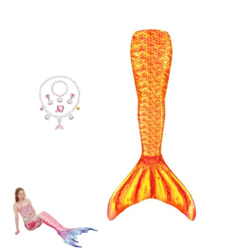 Niedliches Set Kinderkleidung -Lustige Und Verspielte Muster Ideal FüR Pool Und Meer,schwimmflossenkindermeerjungfrau-130