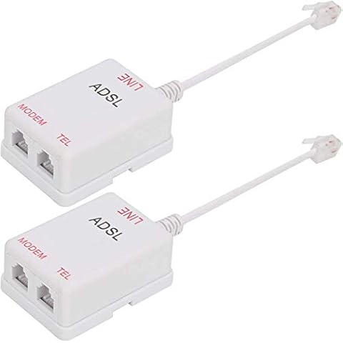 Uvital in-line DSL Filter Splitter/in-line DSL Filter, RJ11 6P2C Male to 2 Female Telephone DSL Modem, ADSL Splitter Filter, DSL Filter for Landline Phone Cover