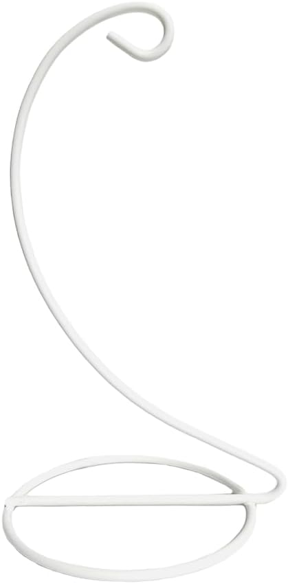 White Ornament Display Stand,Iron Hanging Stand Rack Holder for Hanging Glass Globe Air Plant Terrarium,Christmas Ornament and Home Office Party Decor (White)