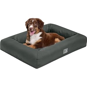Bestfor Orthopaedic Pet Bed. Removable Waterproof Cover, Cooling Gel Memory Foam, Eggcrate Style, Dog Bed and Bolster Sofa, Full Spine Support, Non-Skid Bottom, Ideal for Crates, Soft and Cozy Large